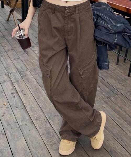 NANEA（ナネア）の「裾絞り2WAワイドカーゴパンツ（カーゴパンツ・レディース・ブラウン/ネイビー/ブラック・MEDIUM）」の12枚目の写真