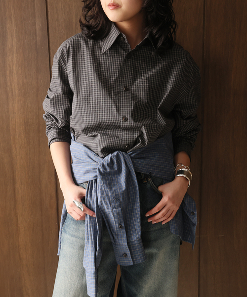 INSCRIRE /アンスクリア】Cotton Check レイヤードシャツ I26SSSH100