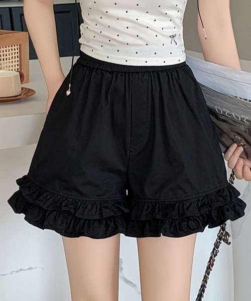 yuue' ( wear )（ユーイ）の「フリルヘムショートパンツ（その他パンツ・レディース・ブラック/ホワイト・FREE）」の13枚目の写真
