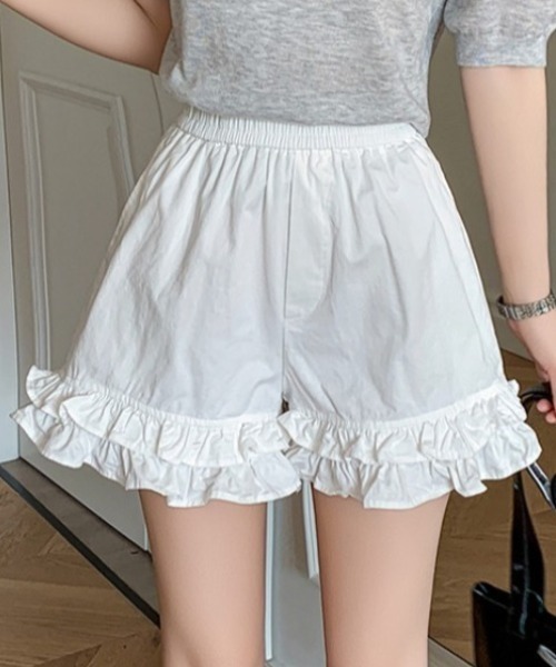 yuue' ( wear )（ユーイ）の「フリルヘムショートパンツ（その他パンツ・レディース・ブラック/ホワイト・FREE）」の16枚目の写真