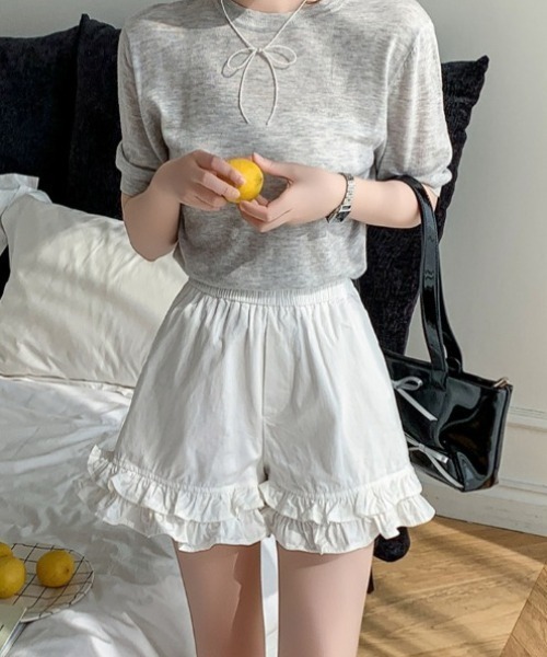 yuue' ( wear )（ユーイ）の「フリルヘムショートパンツ（その他パンツ・レディース・ブラック/ホワイト・FREE）」の15枚目の写真