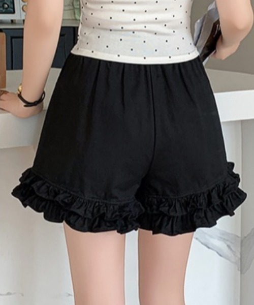 yuue' ( wear )（ユーイ）の「フリルヘムショートパンツ（その他パンツ・レディース・ブラック/ホワイト・FREE）」の7枚目の写真