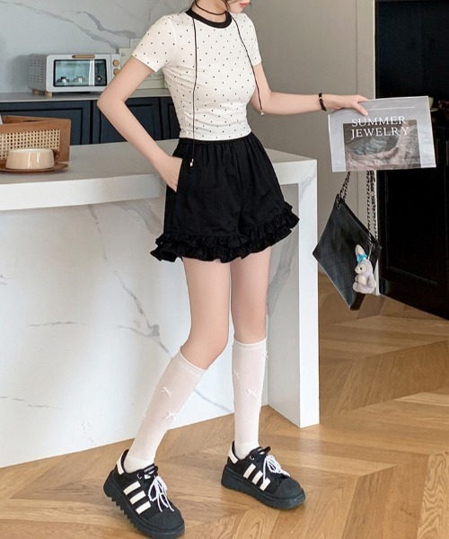 yuue' ( wear )（ユーイ）の「フリルヘムショートパンツ（その他パンツ・レディース・ブラック/ホワイト・FREE）」の9枚目の写真