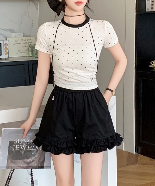 yuue' ( wear )（ユーイ）の「フリルヘムショートパンツ（その他パンツ・レディース・ブラック/ホワイト・FREE）」の5枚目の写真