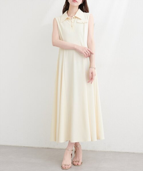 natural couture(ナチュラルクチュール)の「美シルエットノースリフレアワンピース(ワンピース・レディース・ブラウン/ブルー/オフホワイト/ブラック・FREE)」の7枚目の写真