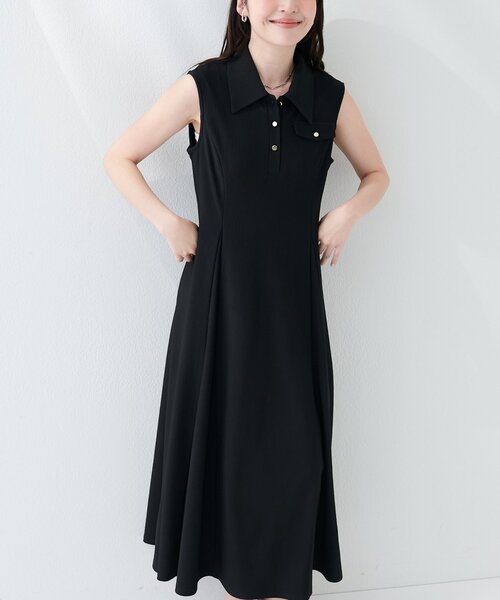 natural couture(ナチュラルクチュール)の「美シルエットノースリフレアワンピース(ワンピース・レディース・ブラウン/ブルー/オフホワイト/ブラック・FREE)」の9枚目の写真
