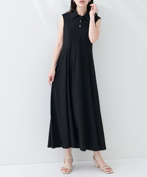 natural couture(ナチュラルクチュール)の「美シルエットノースリフレアワンピース(ワンピース・レディース・ブラウン/ブルー/オフホワイト/ブラック・FREE)」の11枚目の写真