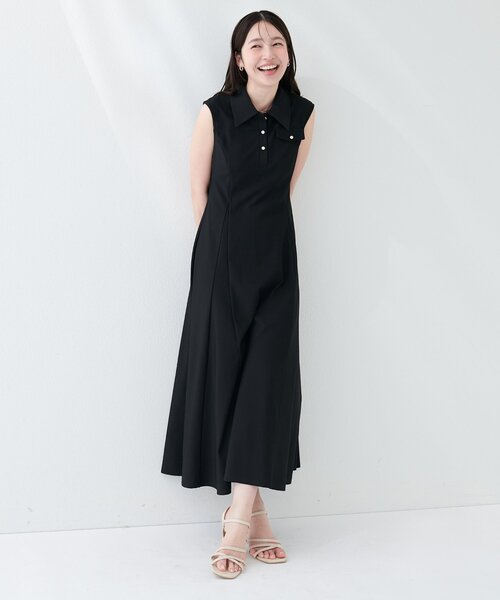 natural couture(ナチュラルクチュール)の「美シルエットノースリフレアワンピース(ワンピース・レディース・ブラウン/ブルー/オフホワイト/ブラック・FREE)」の13枚目の写真