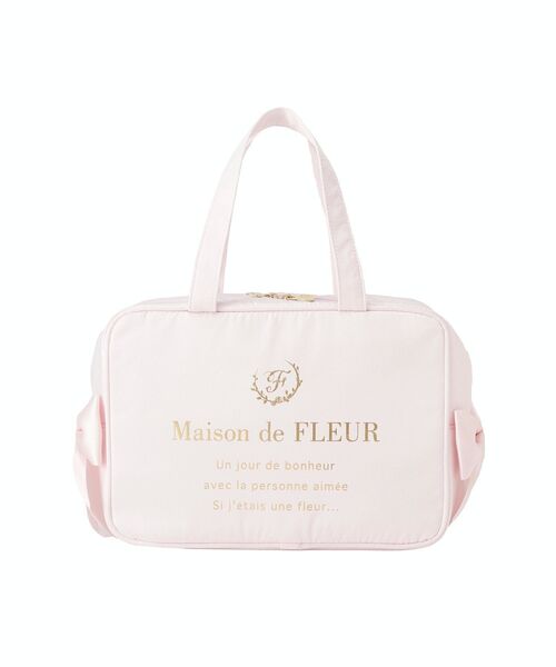 Maison de FLEUR(メゾンドフルール)の「サテンサイドリボン保冷バッグ(トートバッグ・レディース・ピンク/ブラック・FREE)」の18枚目の写真