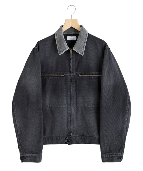 marka（マーカ）の「marka / マーカ：MECHANIC JACKET -ORGANIC COTTON DUCK-：M25C01BL02C[COR]（デニムジャケット・メンズ・ブラック・2(M)）」の2枚目の写真