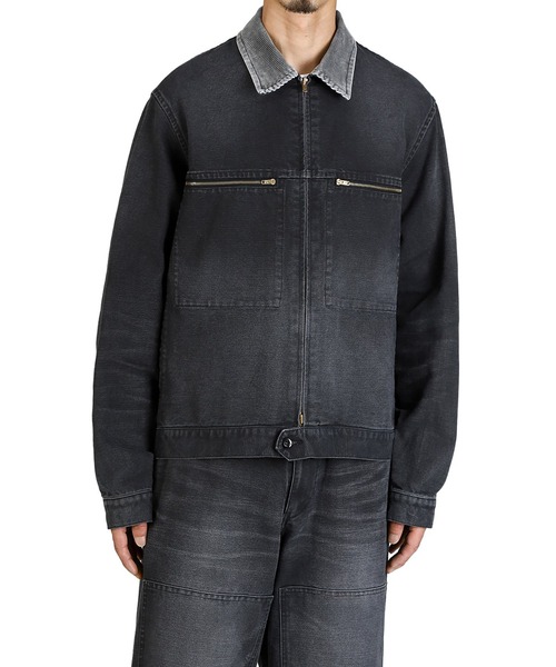 marka（マーカ）の「marka / マーカ：MECHANIC JACKET -ORGANIC COTTON DUCK-：M25C01BL02C[COR]（デニムジャケット・メンズ・ブラック・2(M)）」の9枚目の写真