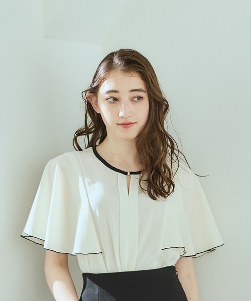 12Twelve Agenda(トゥエルブ アジェンダ)の「配色デザイン5分袖ブラウス(シャツ/ブラウス・レディース・ブラウン/オフホワイト/ネイビー・M)」の13枚目の写真