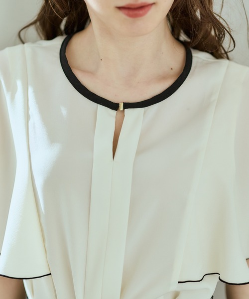 12Twelve Agenda(トゥエルブ アジェンダ)の「配色デザイン5分袖ブラウス(シャツ/ブラウス・レディース・ブラウン/オフホワイト/ネイビー・M)」の20枚目の写真