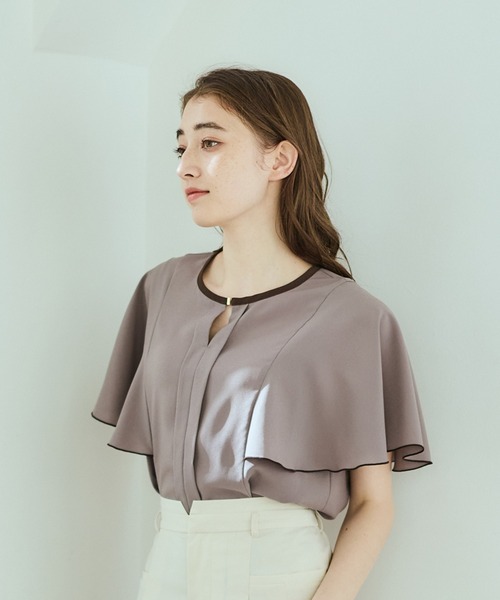 12Twelve Agenda(トゥエルブ アジェンダ)の「配色デザイン5分袖ブラウス(シャツ/ブラウス・レディース・ブラウン/オフホワイト/ネイビー・M)」の22枚目の写真