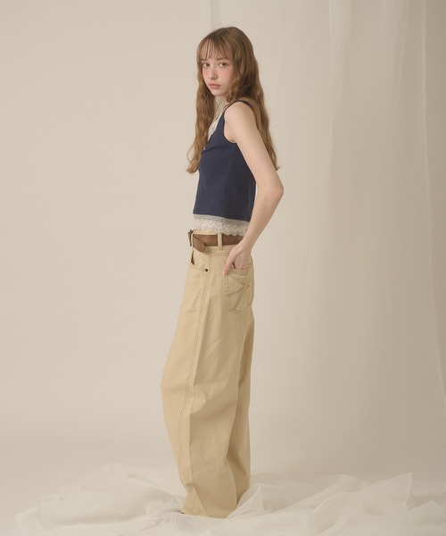 hazyl(ヘイジル)の「lace henry layered tanktop / レースヘンリーレイヤードタンクトップ(タンクトップ・レディース・オフホワイト/ネイビー・フリー)」の17枚目の写真