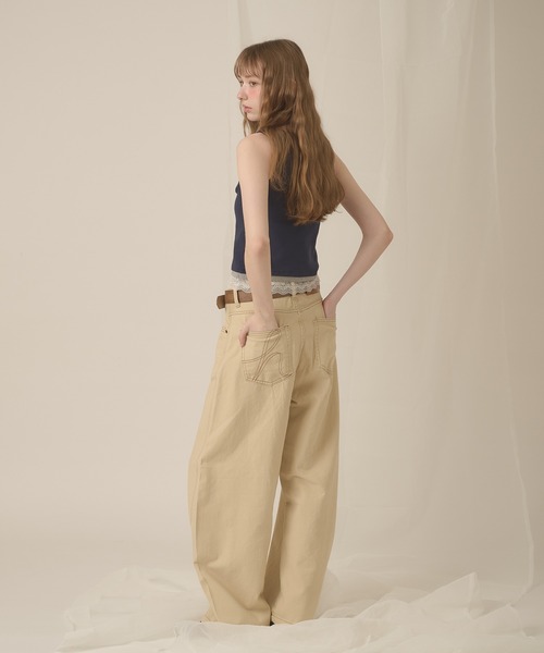 hazyl(ヘイジル)の「lace henry layered tanktop / レースヘンリーレイヤードタンクトップ(タンクトップ・レディース・オフホワイト/ネイビー・フリー)」の18枚目の写真