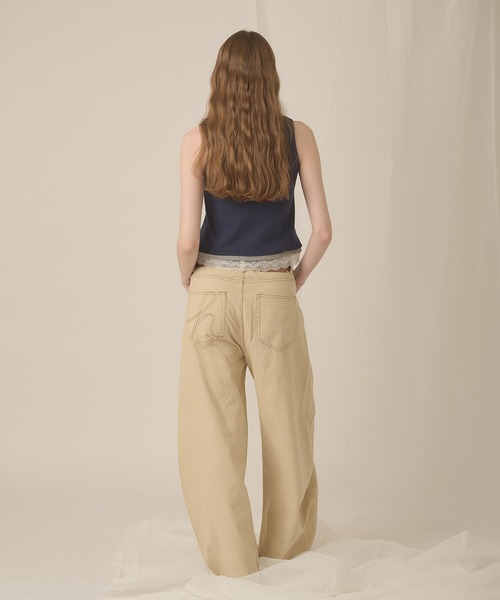 hazyl(ヘイジル)の「lace henry layered tanktop / レースヘンリーレイヤードタンクトップ(タンクトップ・レディース・オフホワイト/ネイビー・フリー)」の19枚目の写真