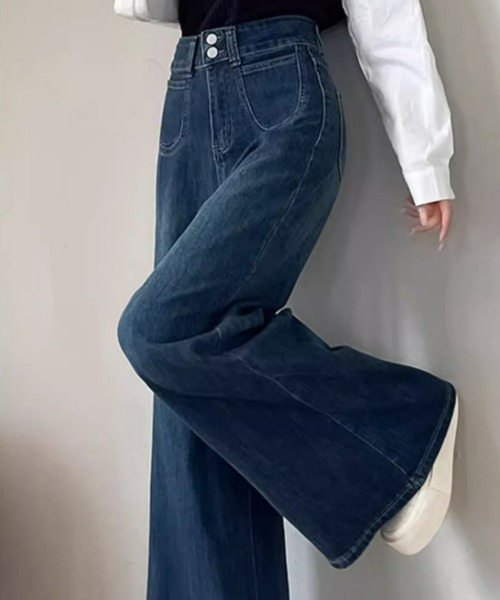 REBALANCE(リバランス)の「ワイドフレアデニムパンツ(デニムパンツ・レディース・A/B・MEDIUM/LARGE/X-LARGE)」の3枚目の写真