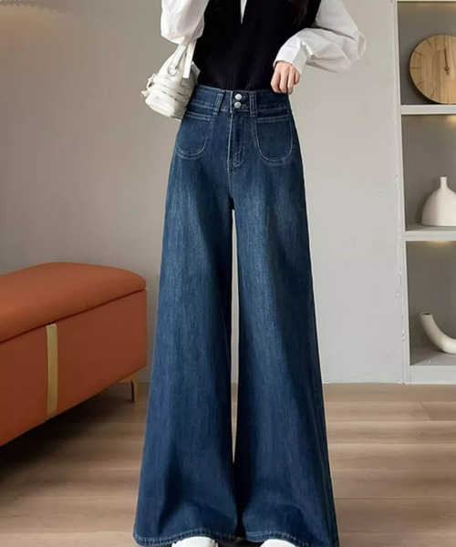 REBALANCE(リバランス)の「ワイドフレアデニムパンツ(デニムパンツ・レディース・A/B・MEDIUM/LARGE/X-LARGE)」の5枚目の写真