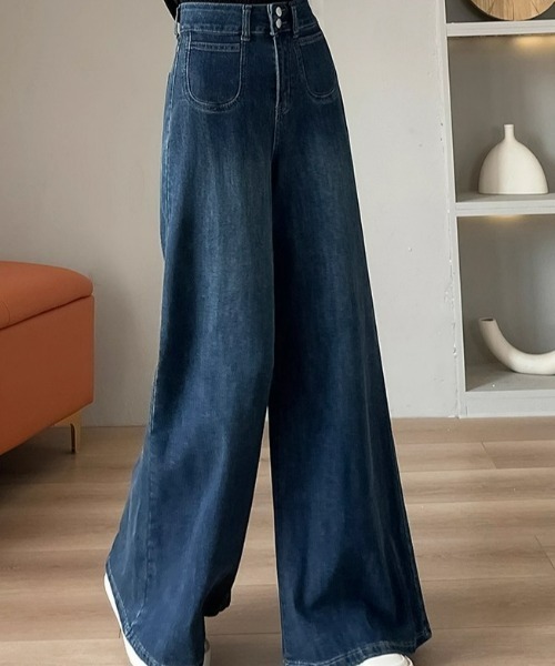 REBALANCE(リバランス)の「ワイドフレアデニムパンツ(デニムパンツ・レディース・A/B・MEDIUM/LARGE/X-LARGE)」の6枚目の写真