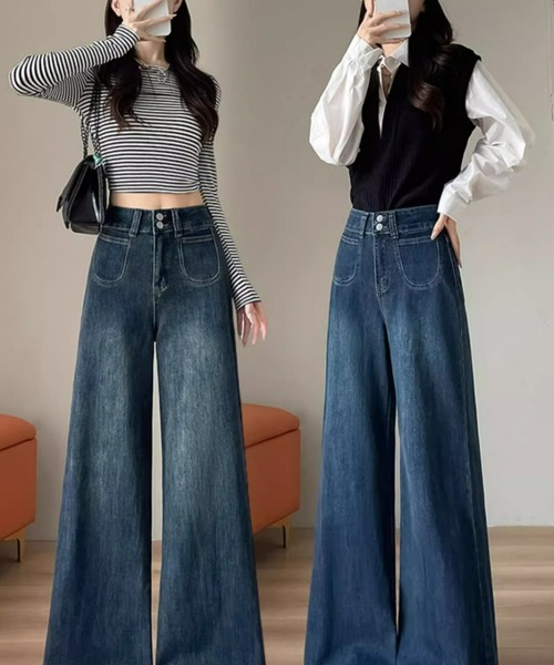 REBALANCE(リバランス)の「ワイドフレアデニムパンツ(デニムパンツ・レディース・A/B・MEDIUM/LARGE/X-LARGE)」の9枚目の写真