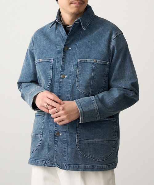 HANES(ヘインズ)の「【Hanes】ストレッチデニムカバーオール 067110(カバーオール・メンズ・サックスブルー/ブラック/ネイビー・LL/L/M/S)」の3枚目の写真