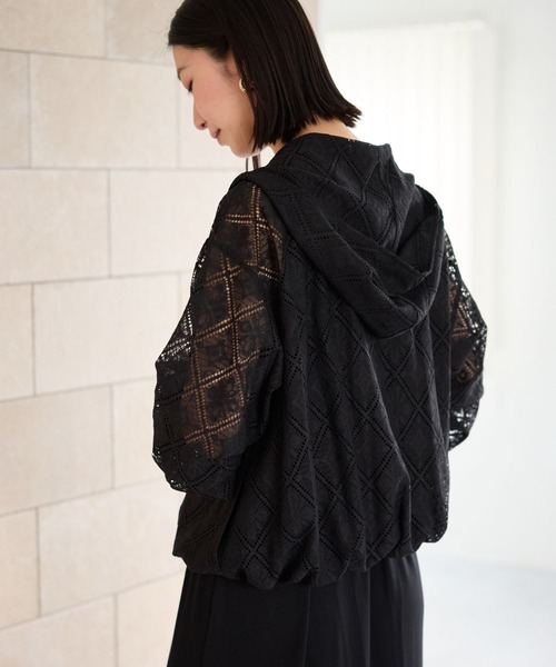 BARNYARDSTORM(バンヤードストーム)の「BARNYARDSTORM / レースパーカー×ワンピース【一部店舗限定 / WEB限定サイズ】PETIT&TALL(ワンピース・レディース・ホワイト系その他5/ブラック・FREE/TALL/SHORT)」の3枚目の写真