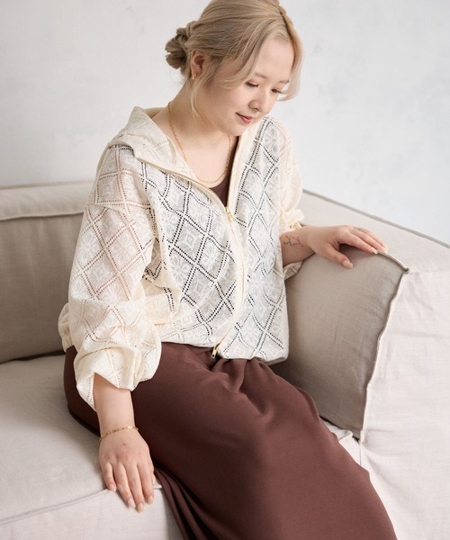 BARNYARDSTORM(バンヤードストーム)の「BARNYARDSTORM / レースパーカー×ワンピース【一部店舗限定 / WEB限定サイズ】PETIT&TALL(ワンピース・レディース・ホワイト系その他5/ブラック・FREE/TALL/SHORT)」の7枚目の写真