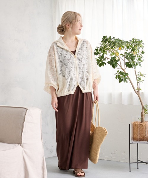 BARNYARDSTORM(バンヤードストーム)の「BARNYARDSTORM / レースパーカー×ワンピース【一部店舗限定 / WEB限定サイズ】PETIT&TALL(ワンピース・レディース・ホワイト系その他5/ブラック・FREE/TALL/SHORT)」の9枚目の写真