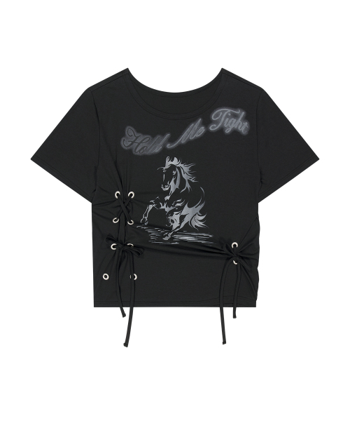 as you are（アズユーアー）の「ホースアイレットオーバーサイズTシャツブラック（Tシャツ/カットソー・レディース・その他・OS）」の4枚目の写真