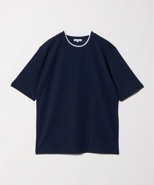A DAY IN THE LIFE UNITED ARROWS(アデイインザライフユナイテッドアローズ)の「リネンライク カノコ フェイクレイヤード カットソー<A DAY IN THE LIFE>(Tシャツ/カットソー・メンズ・ナチュラル/ネイビー/コバルトブルー・S/M/L)」の3枚目の写真