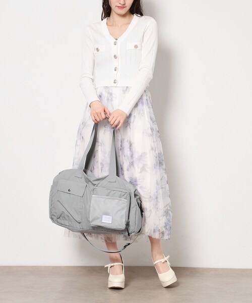 Ober Tashe(オーバータッシェ)の「【キャリーオンベルト付き】ポケッタブルボストンバッグ(ボストンバッグ・レディース・ブラック/グレー/ベージュ・FREE)」の5枚目の写真