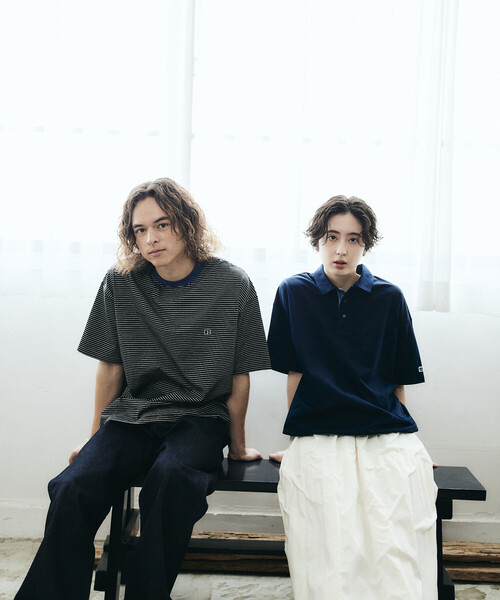 Russell Athletic（ラッセルアスレティック）の「限定展開 RUSSELL ATHLETIC×FREAK'S STORE ラッセル アスレチック 別注 ビッグシルエット ワンポイントロゴ ボーダー クルーネック Tシャツ カットソー 半袖（Tシャツ/カットソー・メンズ・ブラック/ベージュ/ホワイト・SMALL/MEDIUM/LARGE）」の18枚目の写真