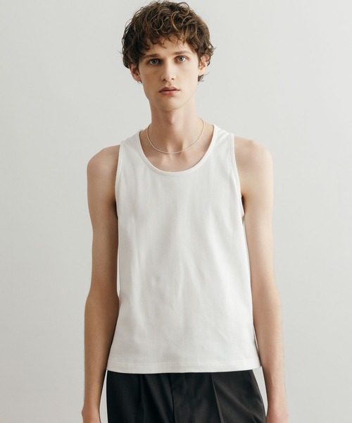 LURAKU（ルラク）の「【LURAKU】Cropped Tank Top / クロップドタンクトップ（タンクトップ・メンズ・ブラック/オフホワイト・M/L）」の7枚目の写真