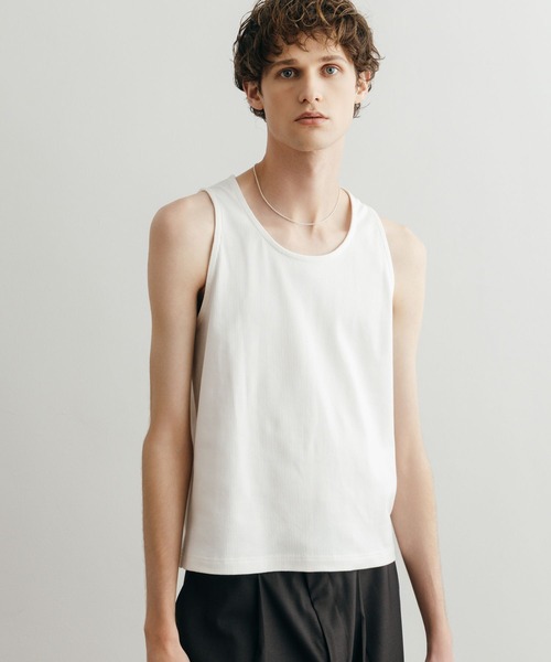 LURAKU（ルラク）の「【LURAKU】Cropped Tank Top / クロップドタンクトップ（タンクトップ・メンズ・ブラック/オフホワイト・M/L）」の9枚目の写真