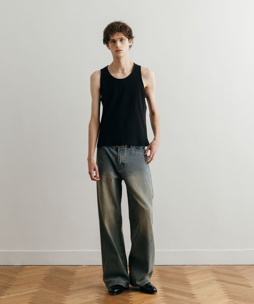 LURAKU（ルラク）の「【LURAKU】Cropped Tank Top / クロップドタンクトップ（タンクトップ・メンズ・ブラック/オフホワイト・M/L）」の13枚目の写真