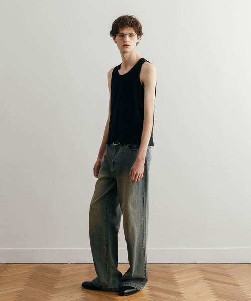 LURAKU（ルラク）の「【LURAKU】Cropped Tank Top / クロップドタンクトップ（タンクトップ・メンズ・ブラック/オフホワイト・M/L）」の14枚目の写真