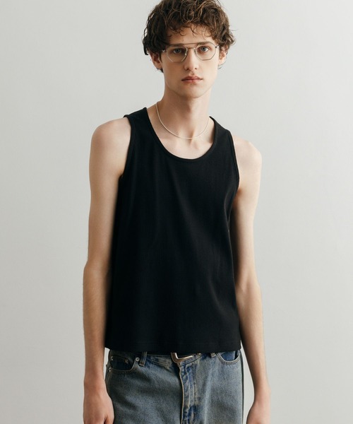 LURAKU（ルラク）の「【LURAKU】Cropped Tank Top / クロップドタンクトップ（タンクトップ・メンズ・ブラック/オフホワイト・M/L）」の15枚目の写真
