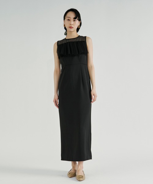 Ezick(エジック)の「2way Sleeve Ruffle Dresss 2wayラッフルスリーブドレス(ドレス・レディース・ブラック/グレー・FREE)」の12枚目の写真