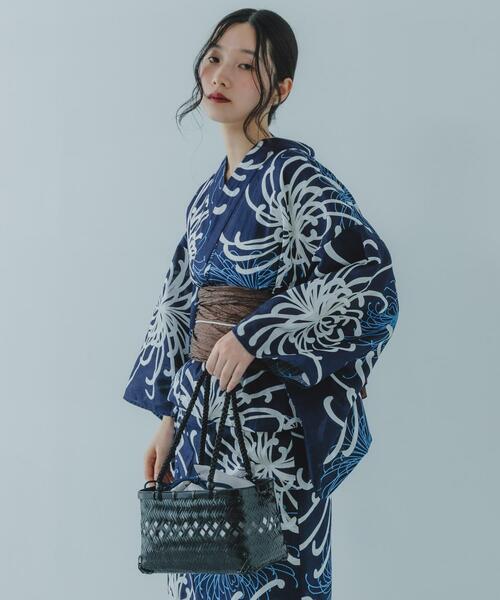 SENSE OF PLACE by URBAN RESEARCH(センスオブプレイスバイアーバンリサーチ)の「『WEB/一部店舗限定』スクエアバンブーカゴバッグ(かごバッグ・レディース・ネイビー/ベージュ/ボルドー/グレー・ONE)」の16枚目の写真