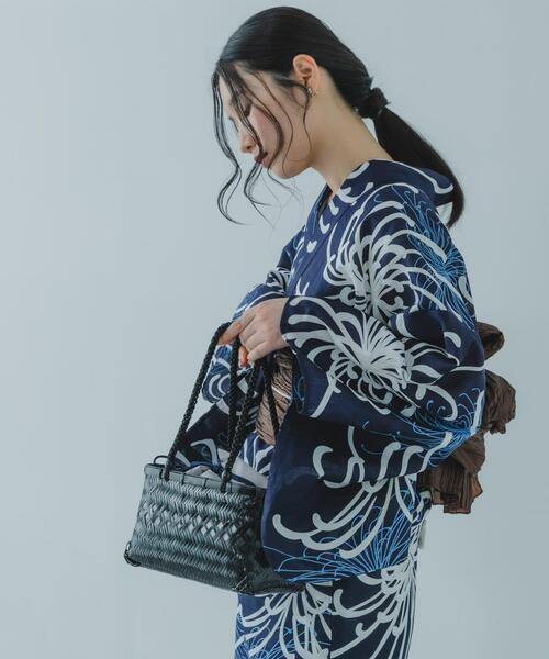 SENSE OF PLACE by URBAN RESEARCH(センスオブプレイスバイアーバンリサーチ)の「『WEB/一部店舗限定』スクエアバンブーカゴバッグ(かごバッグ・レディース・ネイビー/ベージュ/ボルドー/グレー・ONE)」の18枚目の写真