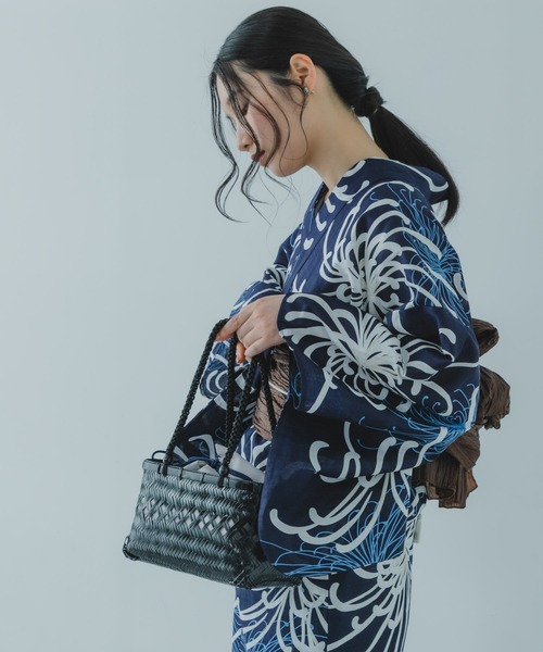 SENSE OF PLACE by URBAN RESEARCH(センスオブプレイスバイアーバンリサーチ)の「スクエアバンブーカゴバッグ(かごバッグ・レディース・ネイビー/ベージュ/ボルドー/グレー・ONE)」の14枚目の写真