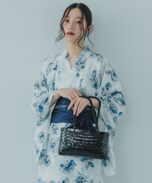 SENSE OF PLACE by URBAN RESEARCH(センスオブプレイスバイアーバンリサーチ)の「スクエアバンブーカゴバッグ(かごバッグ・レディース・ネイビー/ベージュ/ボルドー/グレー・ONE)」の20枚目の写真