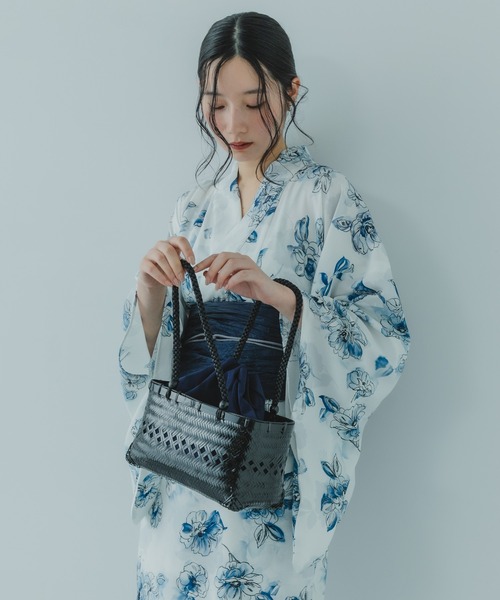 SENSE OF PLACE by URBAN RESEARCH(センスオブプレイスバイアーバンリサーチ)の「スクエアバンブーカゴバッグ(かごバッグ・レディース・ネイビー/ベージュ/ボルドー/グレー・ONE)」の21枚目の写真