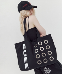 BULLET HOLE SHOPPER BAG / BLACK