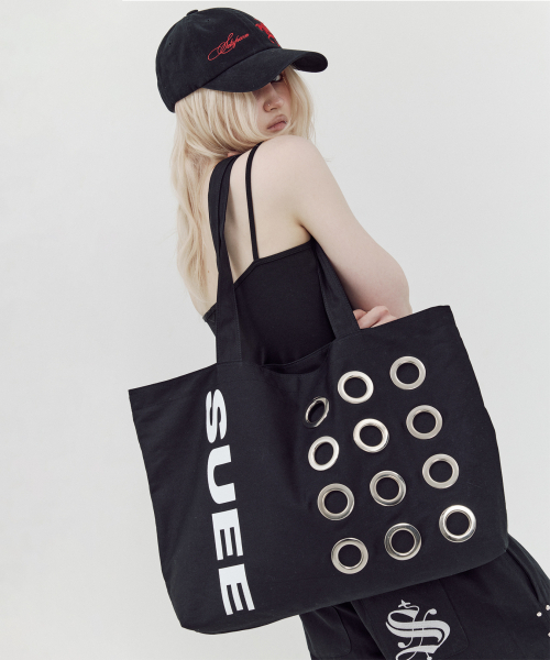 SETUP-EXE(セットアップイーエックスイー)の「BULLET HOLE SHOPPER BAG / BLACK(エコバッグ/サブバッグ・レディース・その他・OS)」の1枚目の写真