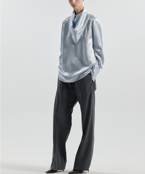 CINOH(チノ)の「TWILL RELAXED PANTS(その他パンツ・レディース・ブラック/グレー/カーキ・38/36)」の9枚目の写真