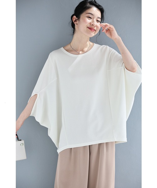 cawaii(カワイイ)の「体のライン拾わない!錯覚ドルマントップス(Tシャツ/カットソー・レディース・ブラック/オフホワイト/ピンク・FREE)」の11枚目の写真