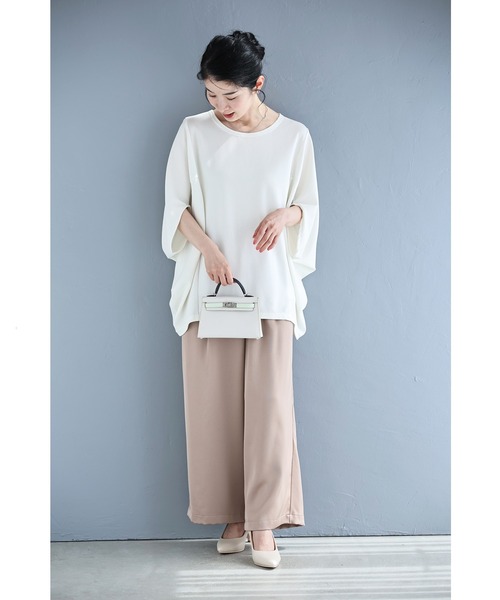 cawaii(カワイイ)の「体のライン拾わない!錯覚ドルマントップス(Tシャツ/カットソー・レディース・ブラック/オフホワイト/ピンク・FREE)」の10枚目の写真
