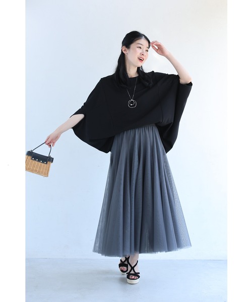 cawaii(カワイイ)の「体のライン拾わない!錯覚ドルマントップス(Tシャツ/カットソー・レディース・ブラック/オフホワイト/ピンク・FREE)」の6枚目の写真